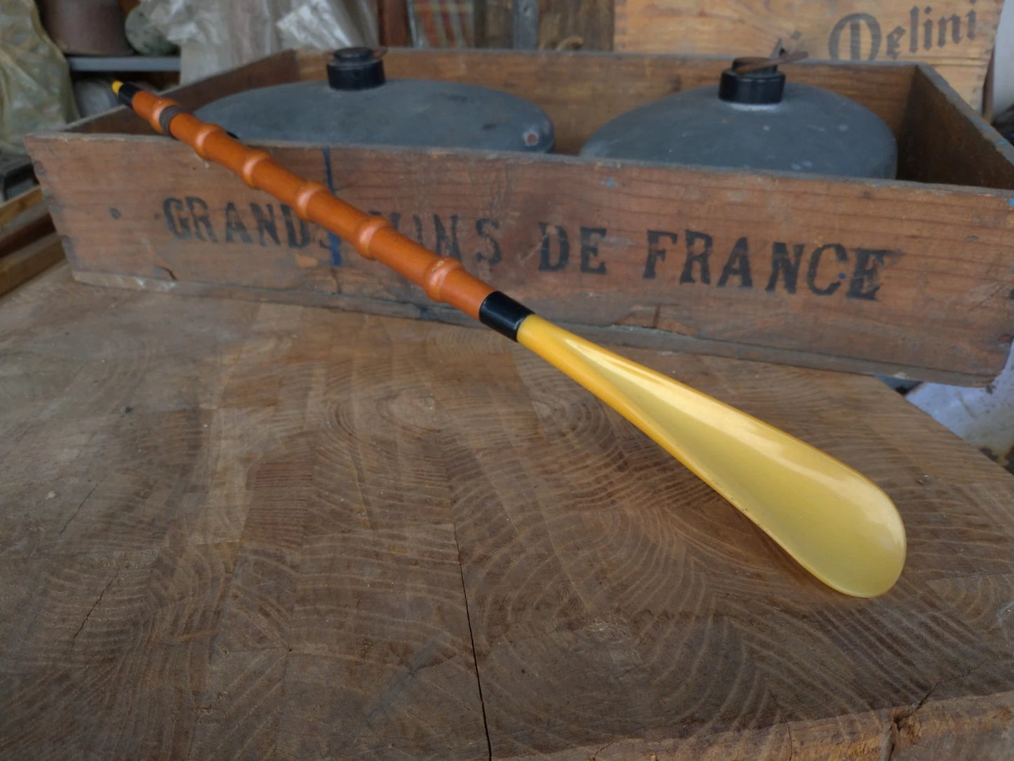 Calzascarpe Vintage Legno Bambù Bakelite