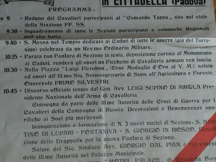 ARMA CAVALLERIA CITTADELLA PADOVA RADUNO 1971 Esercito Italiano
