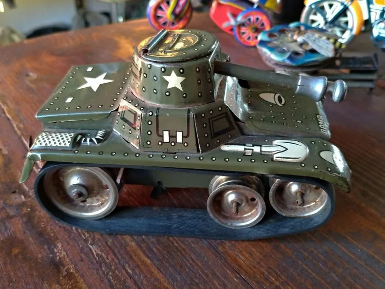 GAMA TANK D.R.G.M. PANZER CARRO ARMATO LATTA MADE in WESTERN GERMANY 1950s US Army