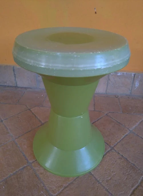 Sgabello Diablo Giganplast Vintage Verde Made in Italy 1970s Design