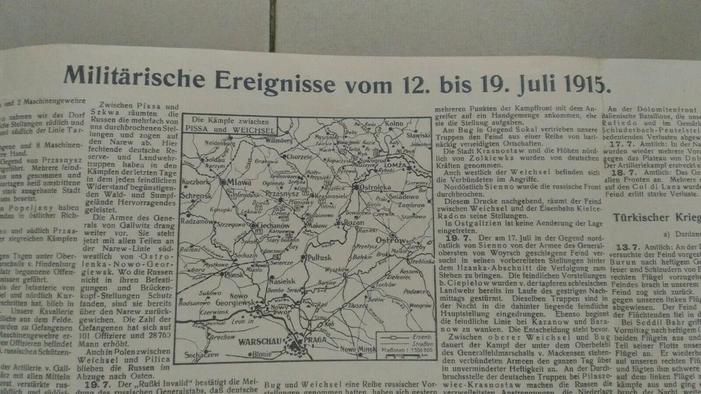 1915 Mappa Esercito Tedesco Argonne Verdun