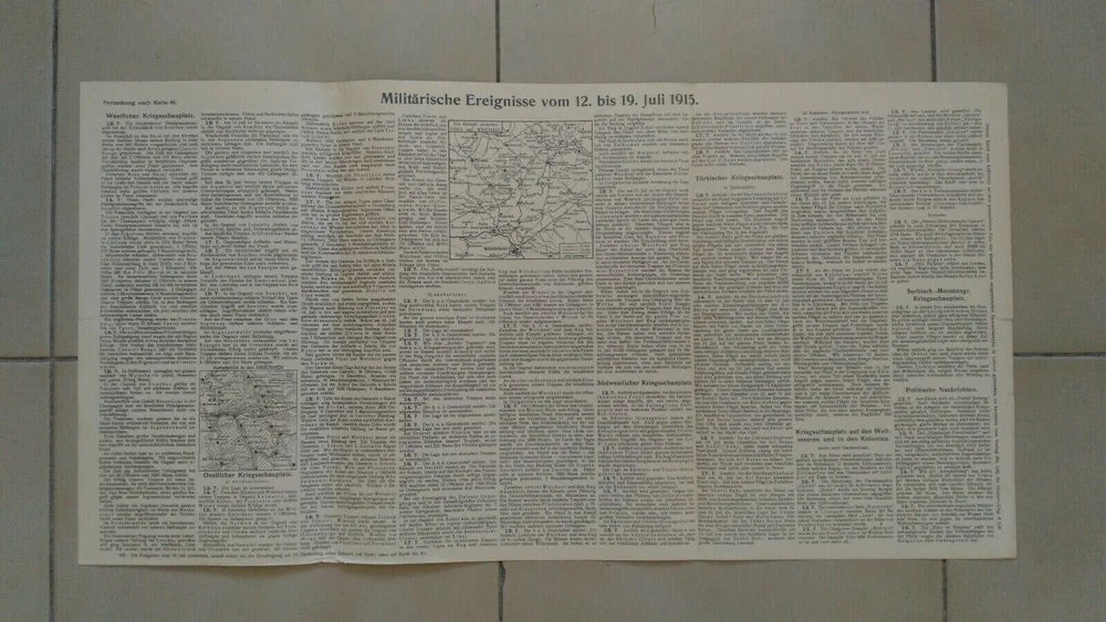 1915 Mappa Esercito Tedesco Argonne Verdun