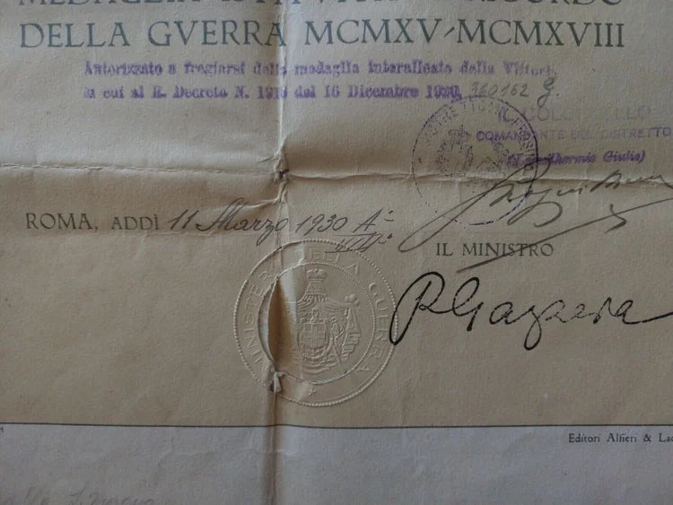 WWI Medaglia Interalleata 1888 FERRANTE FROSINONE Orsolini Lorioli & Castelli GAZZERA REI