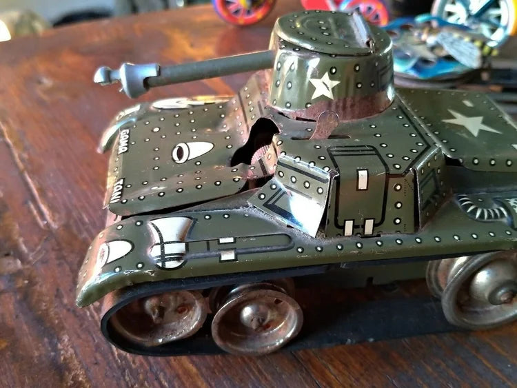 GAMA TANK D.R.G.M. PANZER CARRO ARMATO LATTA MADE in WESTERN GERMANY 1950s US Army