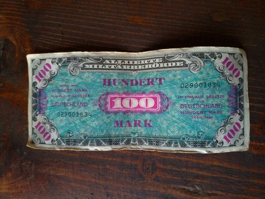 1944 ALLIIERTE MILITÄRBEHÖRDE 100 Mark Banconota WWII