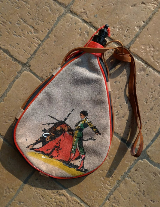 Borraccia 1/2 Litro in Pelle Naturale Vintage