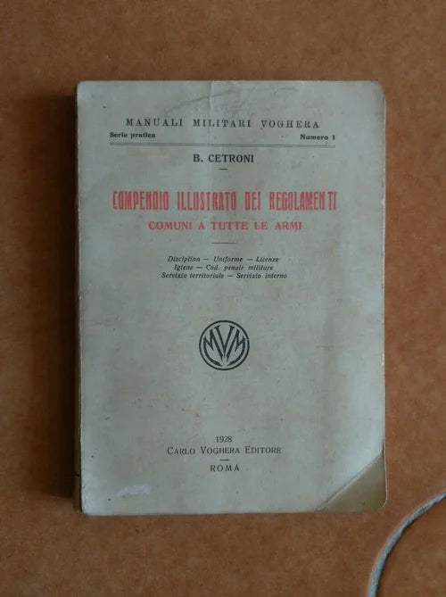 1928 REGIO ESERCITO ITALIANO MANUALE COMPENDIO REGOLAMENTI